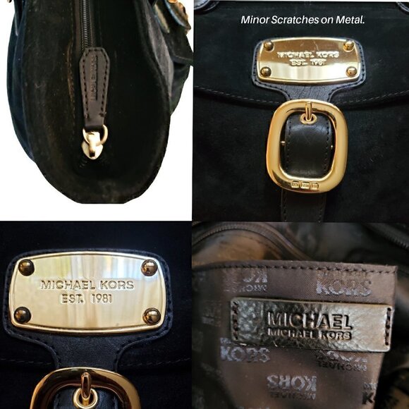Michael Kors Black Suede Shoulder Bag, Michael Kors Tote, Shoulder Bag - Picture 3 of 5